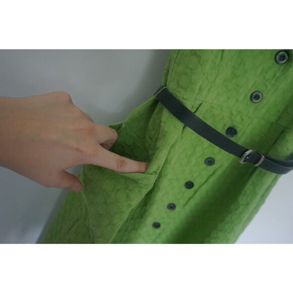 Danny & Nicole Dress 100% Cotton Green Size 18 - Picture 5 of 7